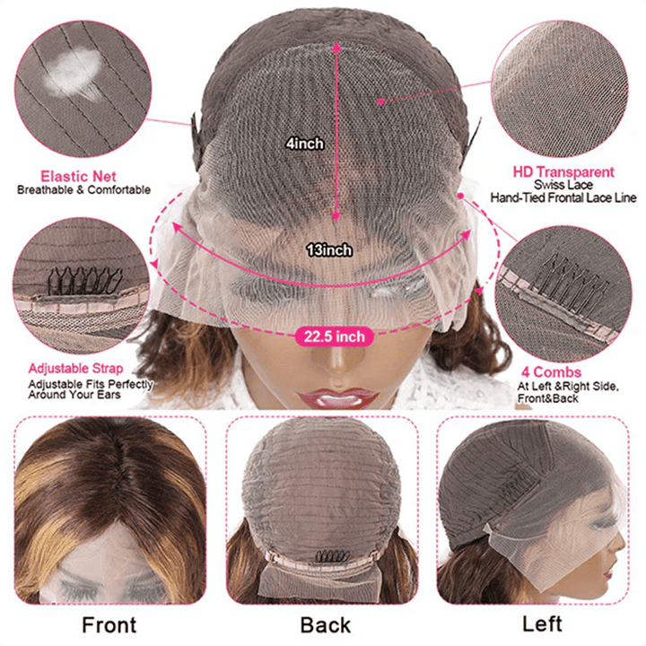 CLEARANCE | Lemoda P4/27 Highlight Human Hair Wigs 13x4 Lace Front Wigs Straight Body Water Wave Style - Lemoda Hair