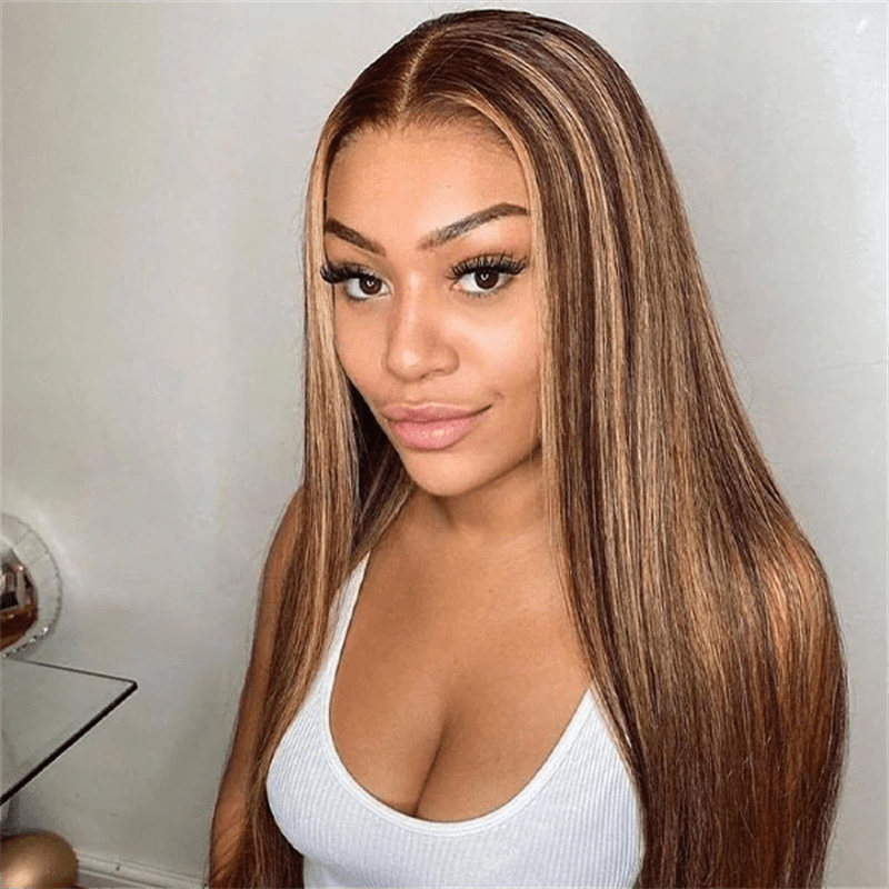 CLEARANCE | Lemoda Straight Hair 13x6 Lace Front Wigs P4/27 Highlight Body Wave Human Hair Wigs - Lemoda Hair