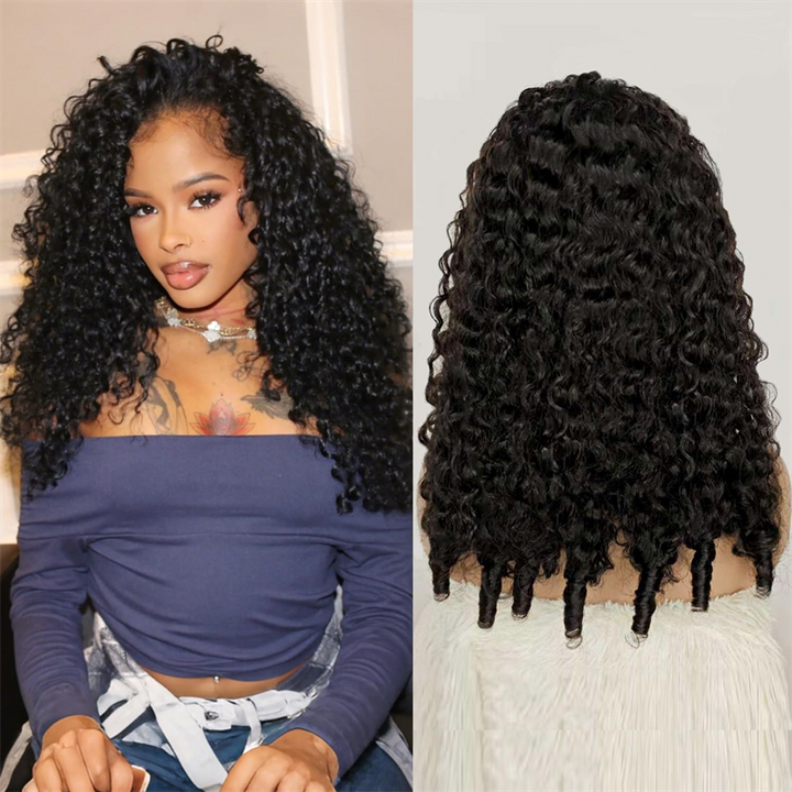Lemoda Pre-Bleached Wear Go Glueless Wig 5x5 13x6 Burmese Curly HD Lace Front Wigs 210%