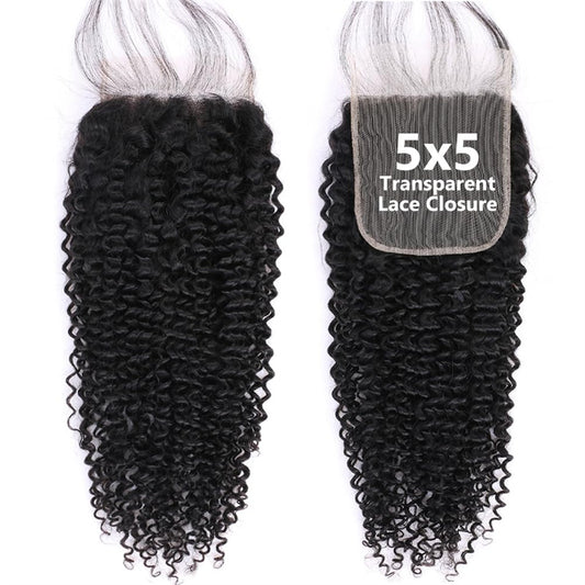 Lemoda Curly Wave 5x5 Transparent HD Lace Closure Virgin Human Hair Frontal Closure