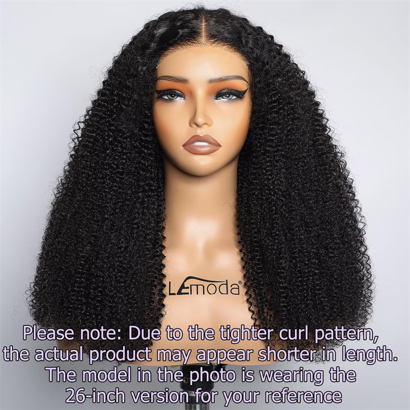 Lemoda 5x5 Glueless Wig Burmese Kinky Curly Lace Frontal Human Hair Wigs Pre-Bleached Knots