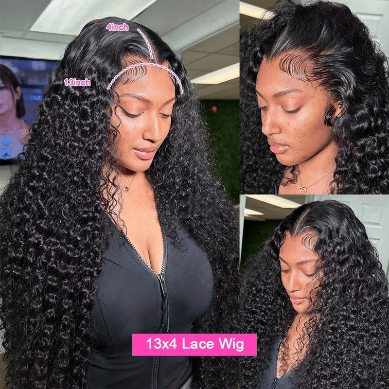 Curly Wave 13x4 Transparent Lace Front Wigs Human Hair For Women - Lemoda Hair