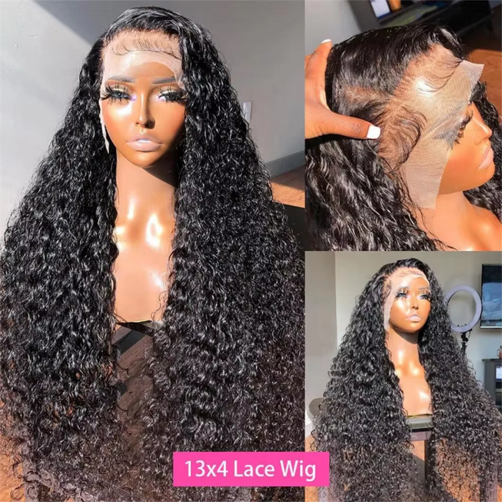 Lemoda Brazilian Curly Wave 13x4 Lace Front Wigs Human Hair Pre Plucked With Natual Hairline