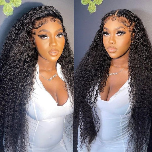 13x6 Lace frontal Human Hair Wig 180% Full Density Water Wave Invisible HD Lace Fronal Wigs