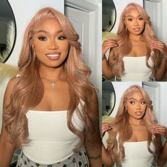 Lemoda Light Flaxen Brown Cozy Blonde Straight Wigs 13x6 Lace Frontal Wig for Black Girl