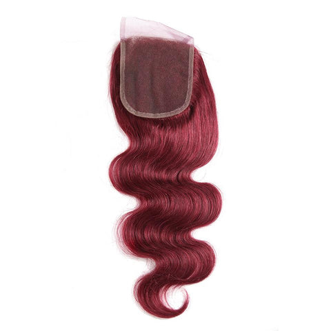 Dark Red Burg body wave 4 Bundles With 4x4 Lace Closure 100% Real Human Hair - Lemoda Hair