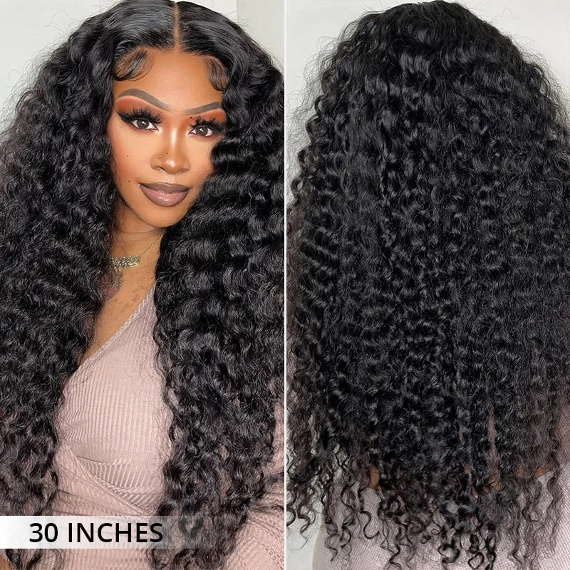 Lemoda Deep Wave Human Hair Transaprent Lace Front Wigs 300% Density Luxury Custom Wigs