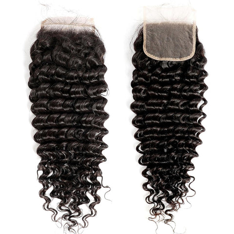 Lemoda Deep Wave 5x5 Transparent HD Lace Closure Virgin Human Hair Frontal Closure