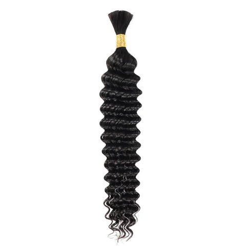 Lemoda Boho Braids Human Hair Deep Wave Bulk Human Hair for Braiding No Weft 1PC