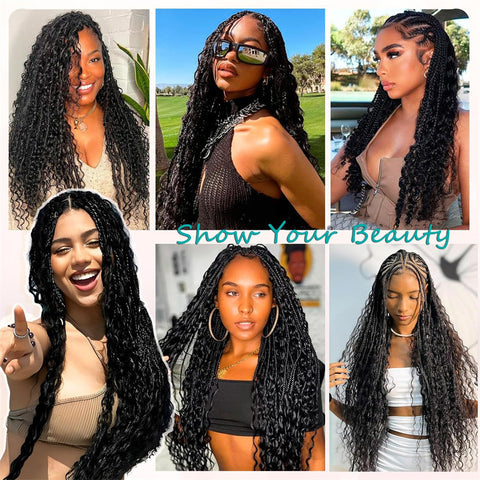 Lemoda Boho Braids Human Hair Deep Wave Bulk Human Hair for Braiding No Weft 1PC