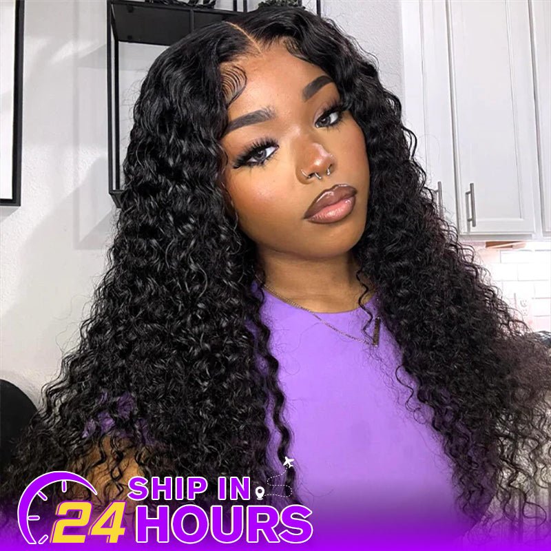 Deep Wave 100% Human Hair Wigs Transparent 13x4 Lace Front Wig - Lemoda Hair