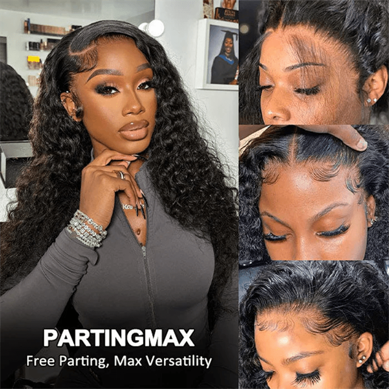 Deep Wave 100% Human Hair Wigs Transparent 13x4 Lace Front Wig - Lemoda Hair