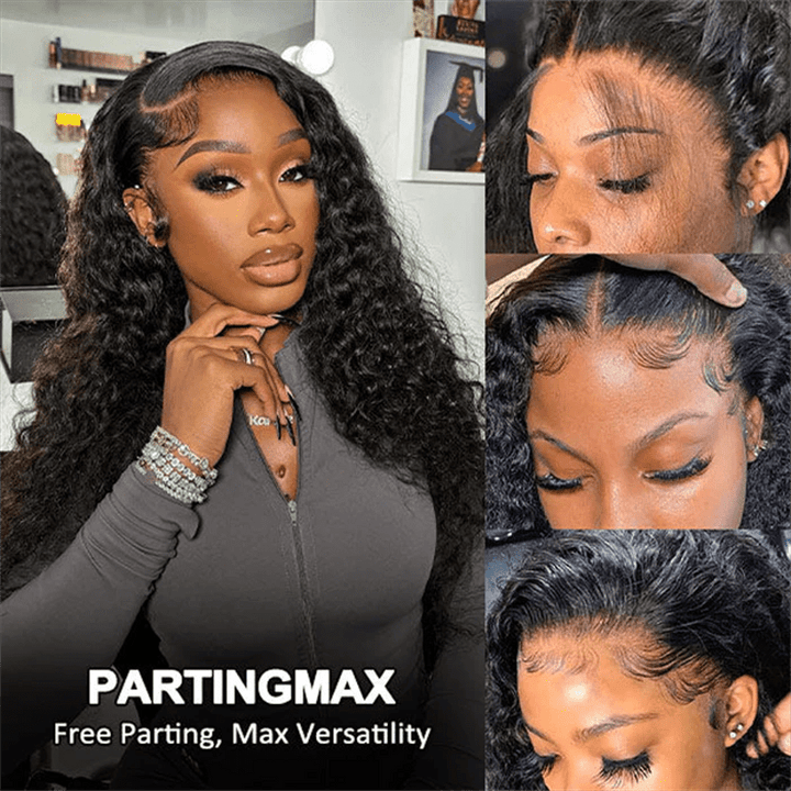 Deep Wave 100% Human Hair Wigs Transparent 13x4 Lace Front Wig - Lemoda Hair