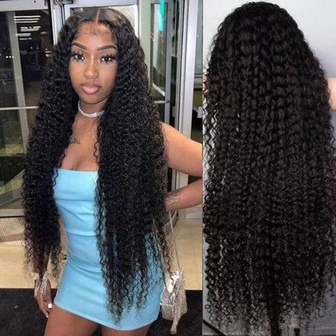 13x4 Lace Frontal with 4 Bundles Deep Wave Peruvian Human Hair