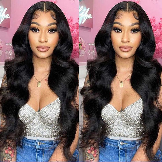 Peruvian Virgin Hair Body Wave 13x4 Lace Frontal With 3 Bundles