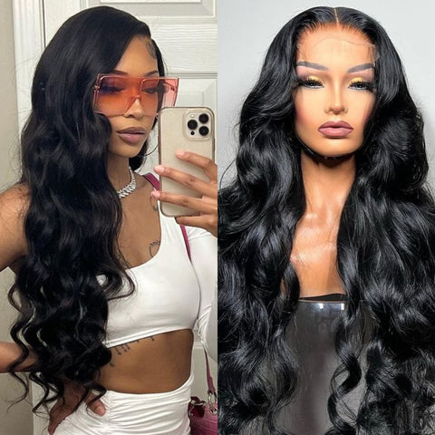 Breathable HD Transparent Lace Wig Body Wave 13x6 Lace Frontal Wig Human Hair for Black Women