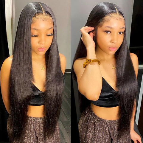 26 inches Straight Wig 13x4 Lace Frontal Wig Human Hair for Black Women