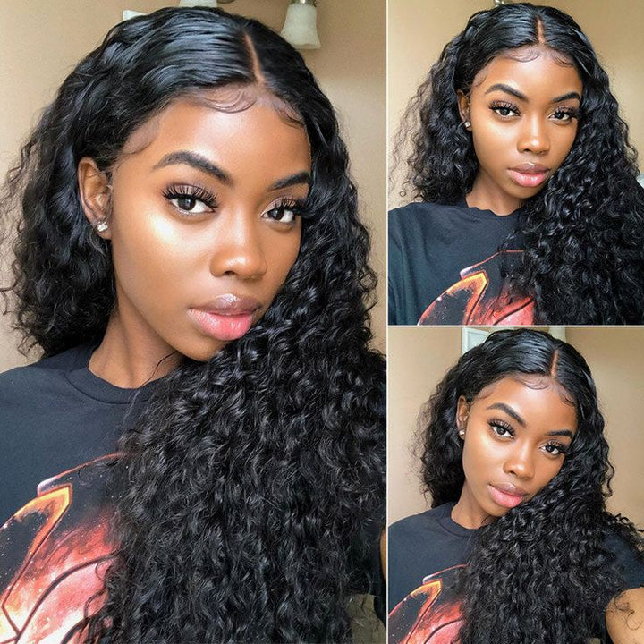 Hair Ronal Lemoda 13x6 Human Hair Wig Water Wave HD Transparent Lace Fronal Wigs ...