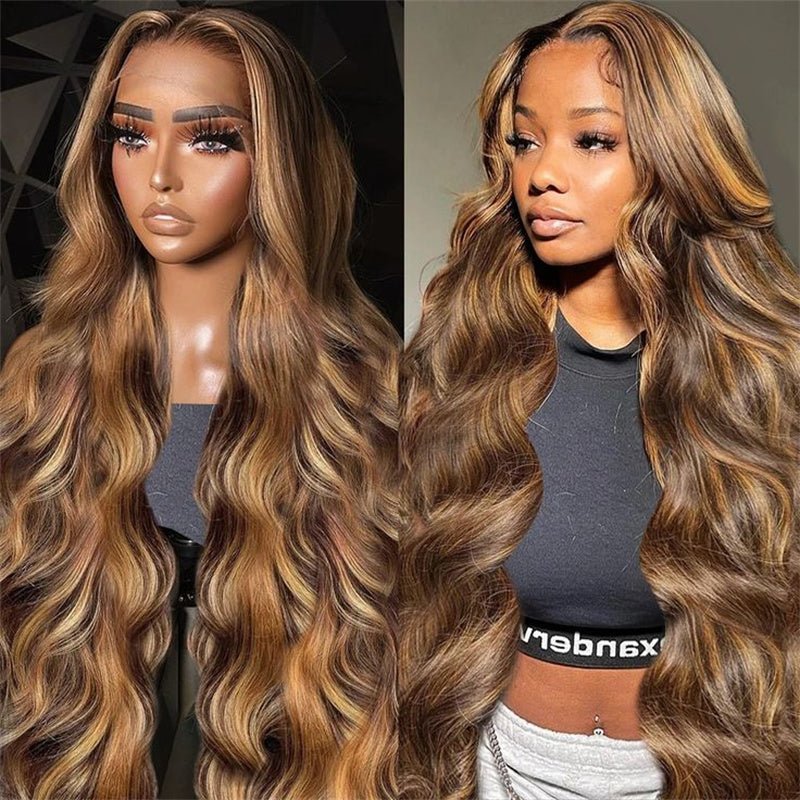 Fast Delivery Lemoda Black Girl Body Wave HD Lace Wigs P4/27 Highlight 13x4 Frontal Human Hair Wigs - Lemoda Hair
