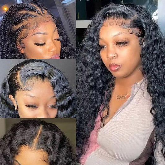 13x4 Lace Frontal Wig Human Hair Water Wave 16 inches Human Wigs for Black Women