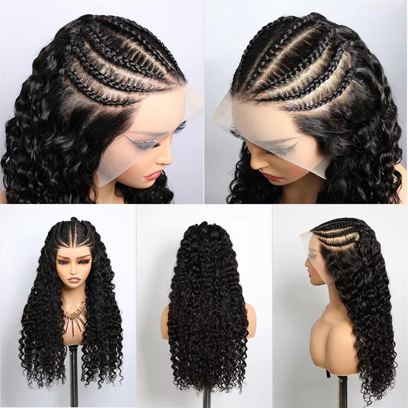 Flash Sale | Lemoda Pre Braided Lace Front Wig Water Wave 13x6 Lace Frontal Human Hair Wig - Lemoda Hair