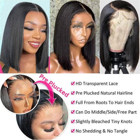 Flash Sale | Lemoda Short Bob Wigs Straight Hair 13x4 Frontal Bob Wigs 150% - Lemoda Hair