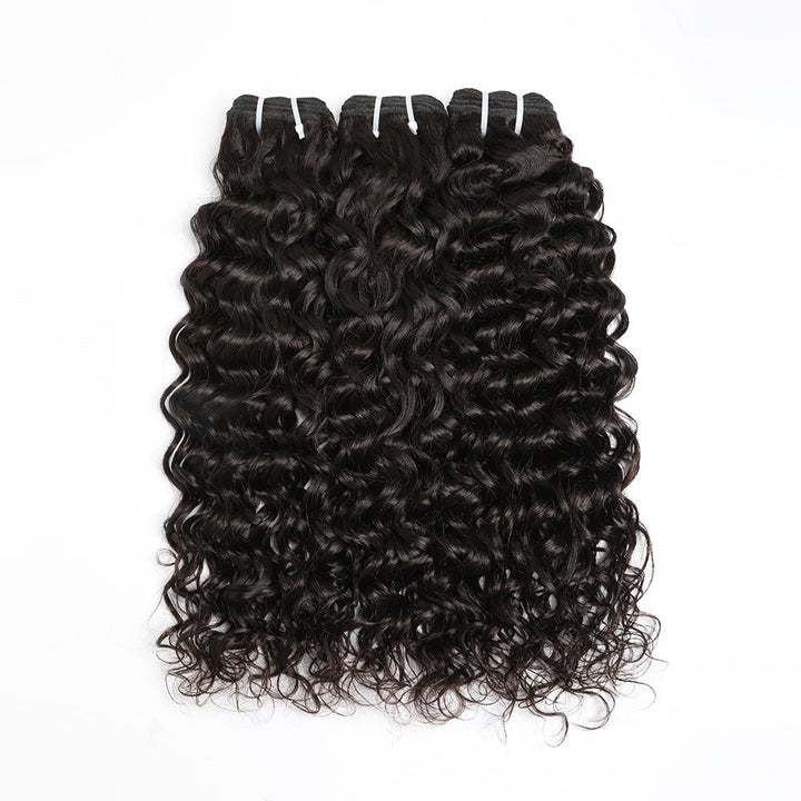 Indian Unprocessed 3 Bundles Water Wave Virgin Hair With 4x4 Lace Closure - Lemoda Hair