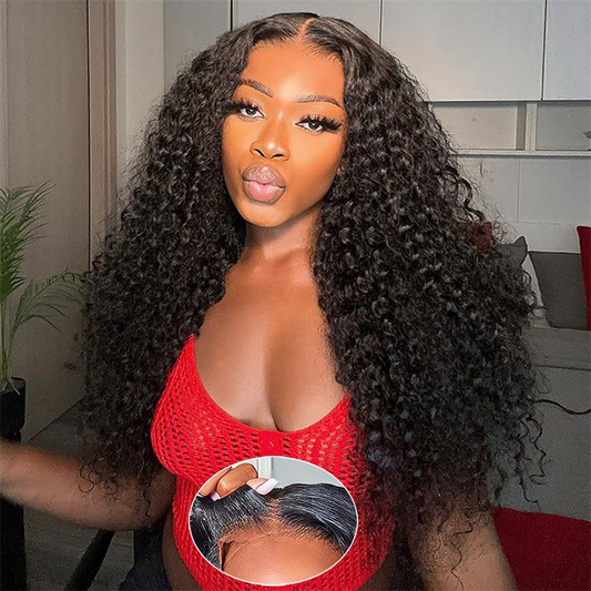 Lemoda Wear Go 13x6 Full Front Glueless Wig Kinky Curly HD Lace Wig With Elastic Drawstring