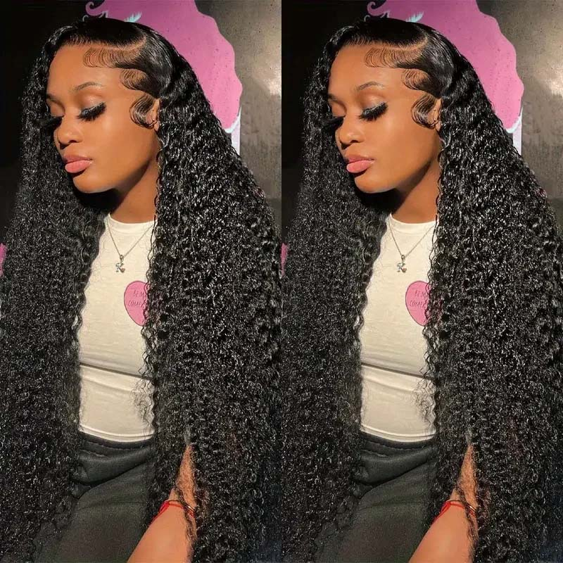 13x6 Kinky Curly Lace Front Wigs 180% Transparent Lace Human Hair Wigs