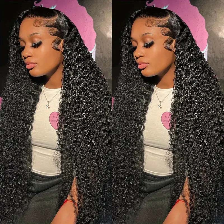 13x6 Kinky Curly Lace Front Wigs 180% Transparent Lace Human Hair Wigs