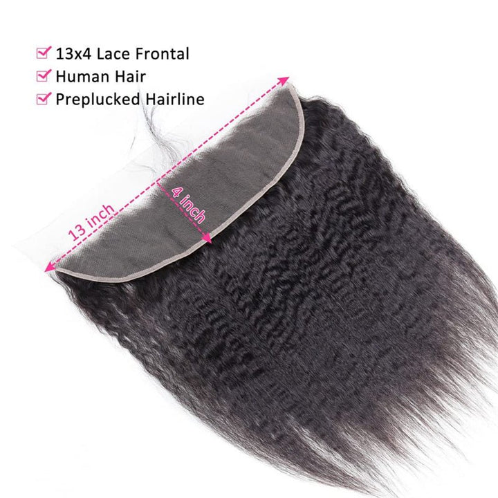 Lemoda 13 x 4 Lace Frontal Closure Kinky Straight Ear to Ear HD Lace Frontal Pre Plucked Closure - Lemoda Hair