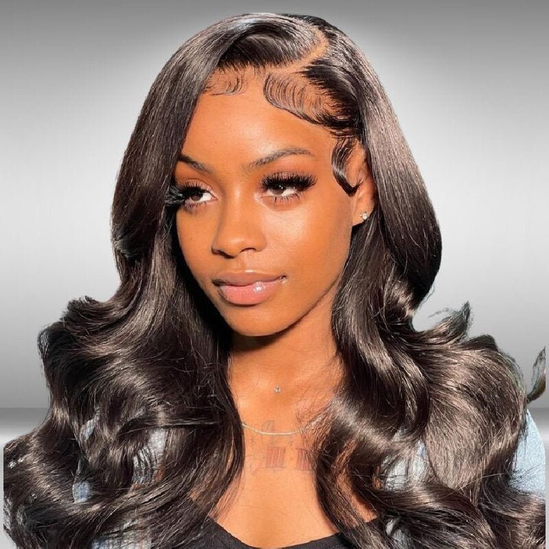 Lemoda 13x4 Lace Front Wig Nature Black Body Wave With Glueless Pre Plucked Baby Hair - Lemoda Hair