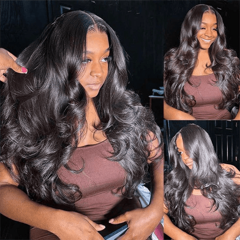 Lemoda 13x4 Lace Front Wig Nature Black Body Wave With Glueless Pre Plucked Baby Hair - Lemoda Hair