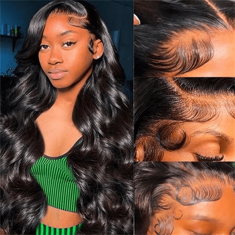 Lemoda 13x4 Lace Front Wig Nature Black Body Wave With Glueless Pre Plucked Baby Hair - Lemoda Hair