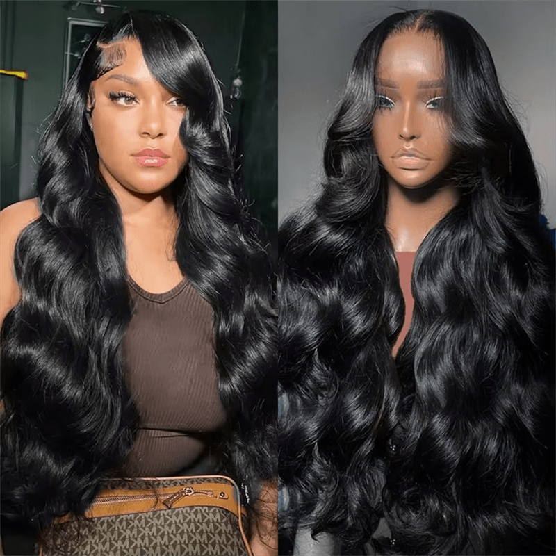 Lemoda 13x4 Lace Front Wig Nature Black Body Wave With Glueless Pre Plucked Baby Hair - Lemoda Hair