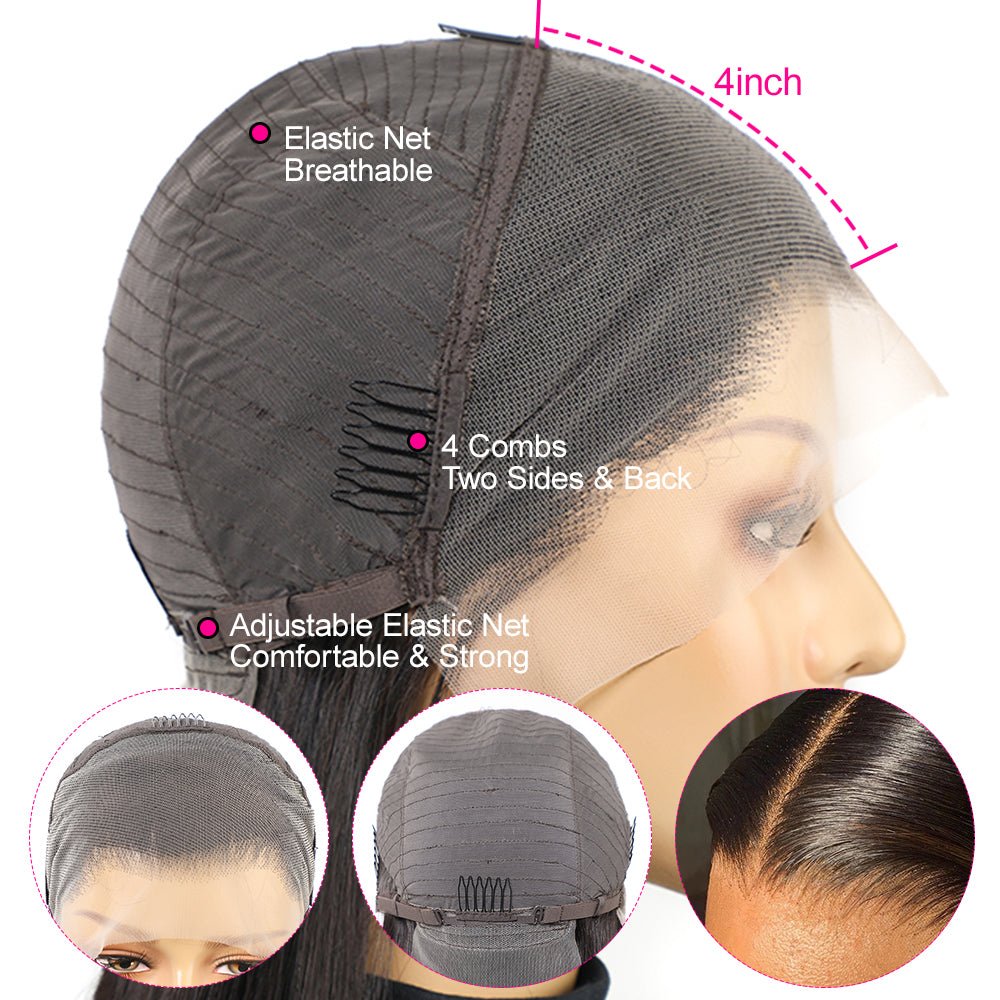 Lemoda 13x4 Lace Frontal Wig Body Wave 180% Density Transparent Lace Wig Brazilian Virgin Human Hair - Lemoda Hair