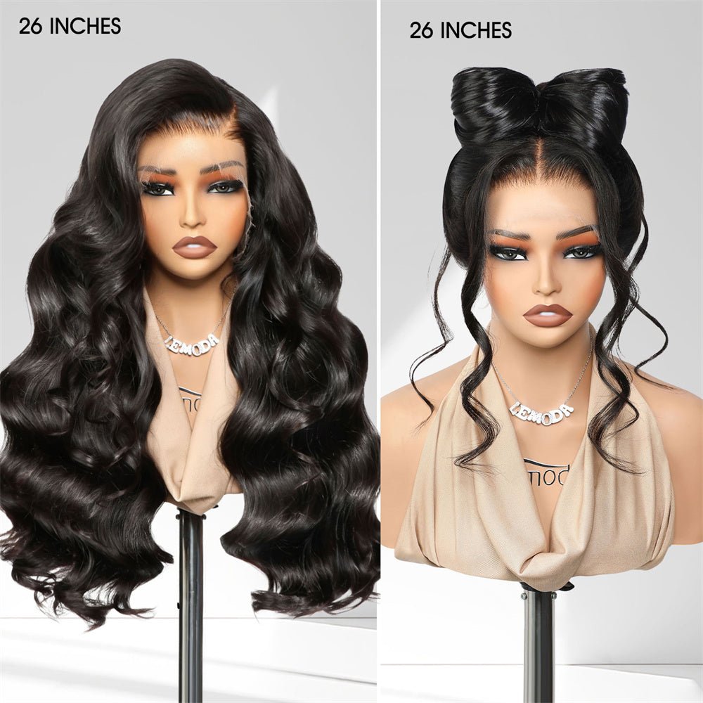 Lemoda 13x6 Body Wave HD Lace Front Wigs Human Hair for Women 13x4 Lace Front Human Hair Wig with Baby Hair Natural Black - Lemoda Hair