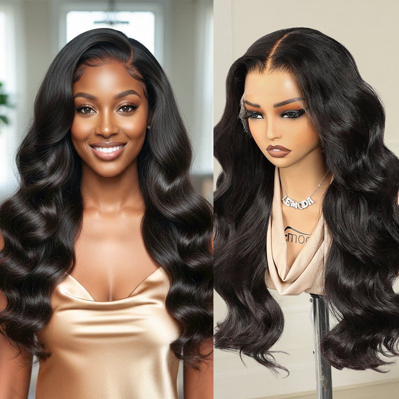 Lemoda 13x6 Body Wave HD Lace Front Wigs Human Hair for Women 13x4 Lace Front Human Hair Wig with Baby Hair Natural Black - Lemoda Hair