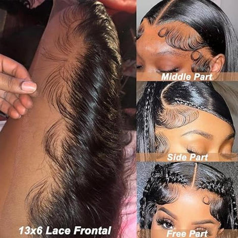 Lemoda 13x6 Ear to Ear Lace Frontal Water Wave HD Transparent Frontal Closure Natural Black - Lemoda Hair