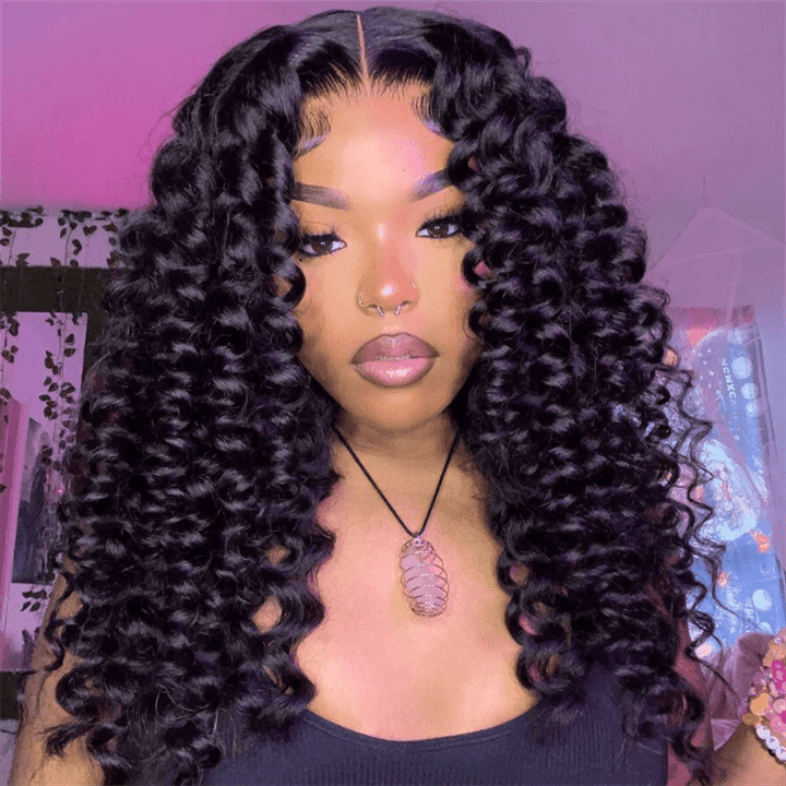 Lemoda 13x6 HD Lace Bouncy Wand Curls With Voluminous 5x5 Pre - Cut Lace Glueless Wear Go Wig - Lemoda Hair