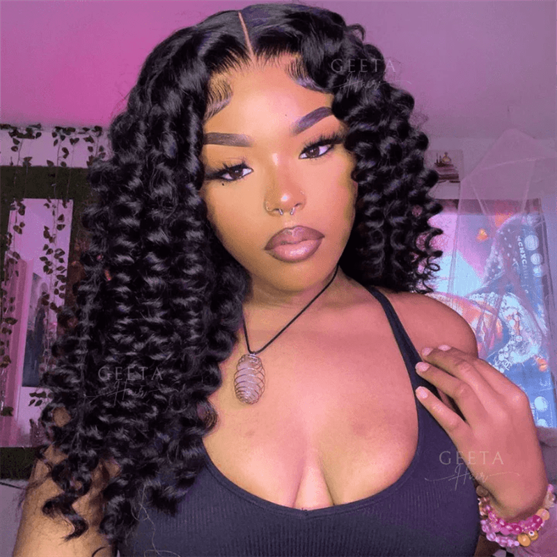 Lemoda 13x6 HD Lace Bouncy Wand Curls With Voluminous 5x5 Pre - Cut Lace Glueless Wear Go Wig - Lemoda Hair