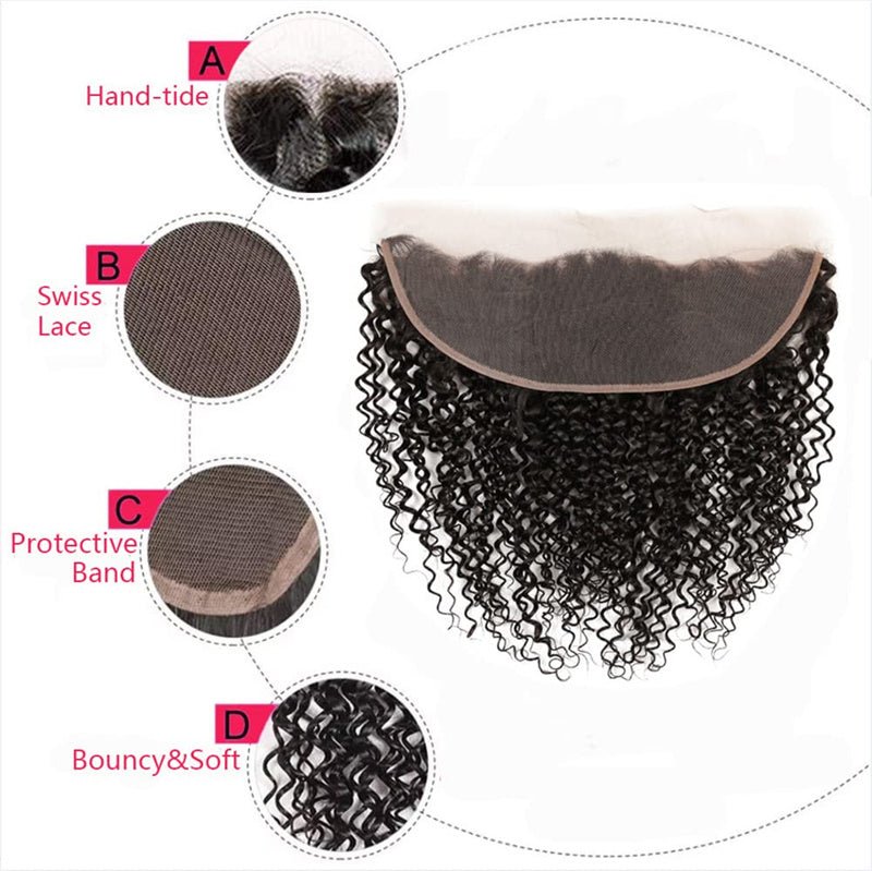 Lemoda 13x6 HD Lace Frontal Kinky Curly Ear to Ear Lace Frontal Closure Natural Hairline - Lemoda Hair