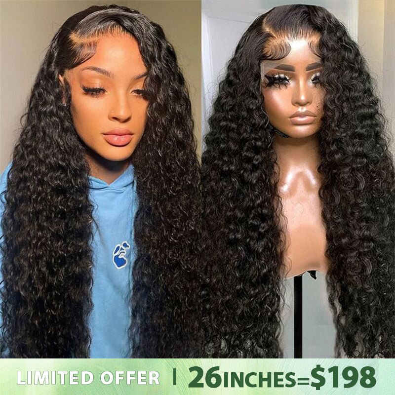 Lemoda 13x6 Lace Frontal Wig Human Hair Deep Wave Pre Plucked Hairline 180% Density Virgin Human Hair - Lemoda Hair