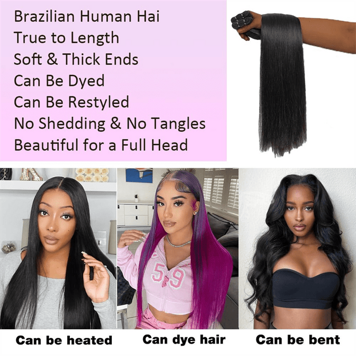 Lemoda 16A Double Drawn Straight Hair Unprocessed Virgin Human Hair Extension - Lemoda Hair