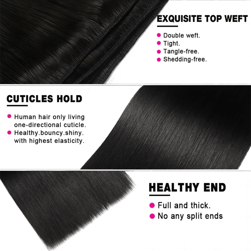 Lemoda 16A Double Drawn Straight Hair Unprocessed Virgin Human Hair Extension - Lemoda Hair