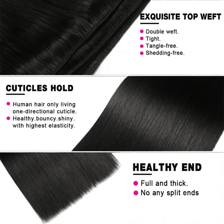 Lemoda 16A Double Drawn Straight Hair Unprocessed Virgin Human Hair Extension - Lemoda Hair