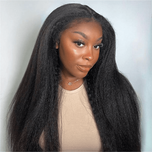 Lemoda 3 In 1 Half Wig Easy Wear Yaki Straight Glueless Flexi - Fit Drawstring Wig - Lemoda Hair