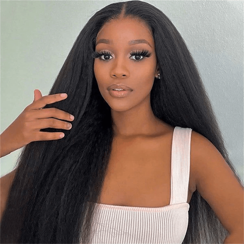 Lemoda 3 In 1 Half Wig Easy Wear Yaki Straight Glueless Flexi - Fit Drawstring Wig - Lemoda Hair
