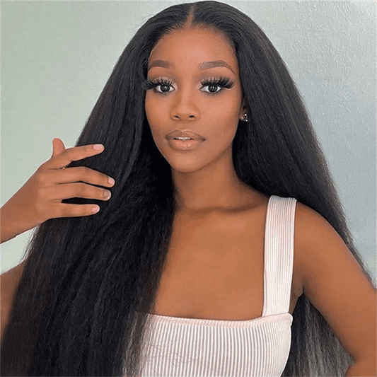 Lemoda 3 In 1 Half Wig Easy Wear Yaki Straight Glueless Flexi - Fit Drawstring Wig - Lemoda Hair