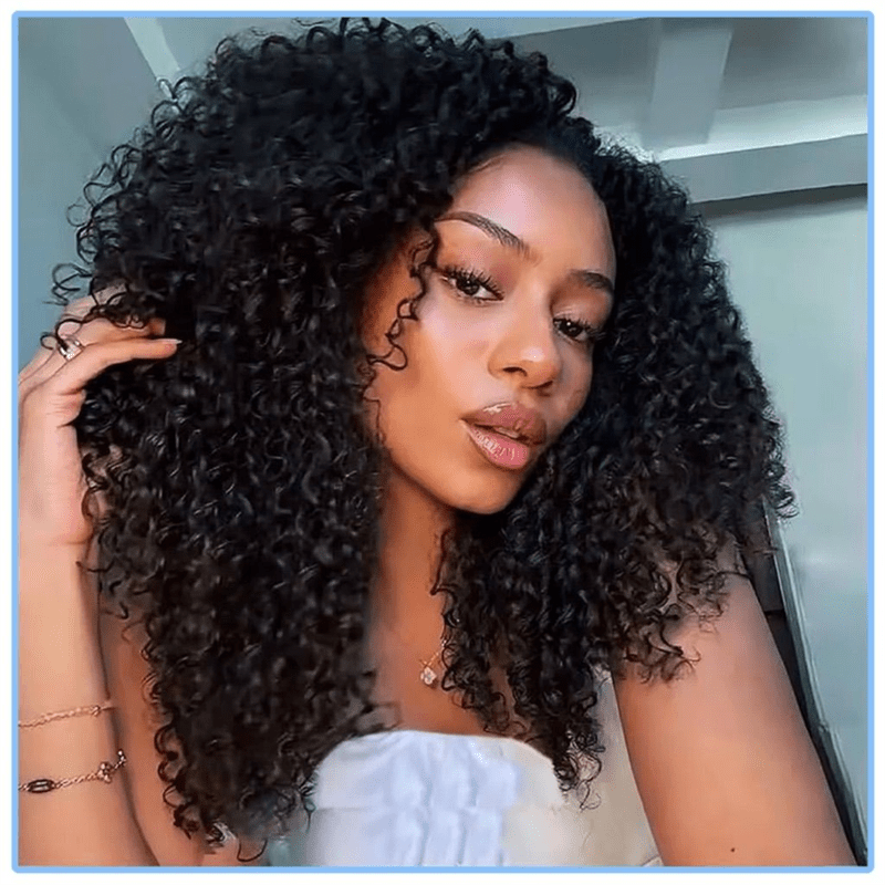 Lemoda 3 In 1 Half Wig Kinky Curly Glueless Flexi-Fit Drawstring Wig Comfortable Fit - Lemoda Hair